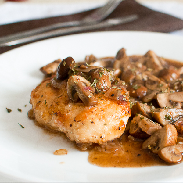 Pan-Fried Chicken with Mushrooms