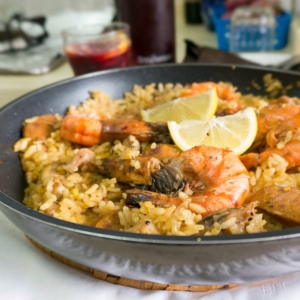 Chicken, Chorizo and Prawn Paella