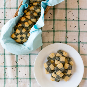 Blakc & White Chequered Sesame Cookies