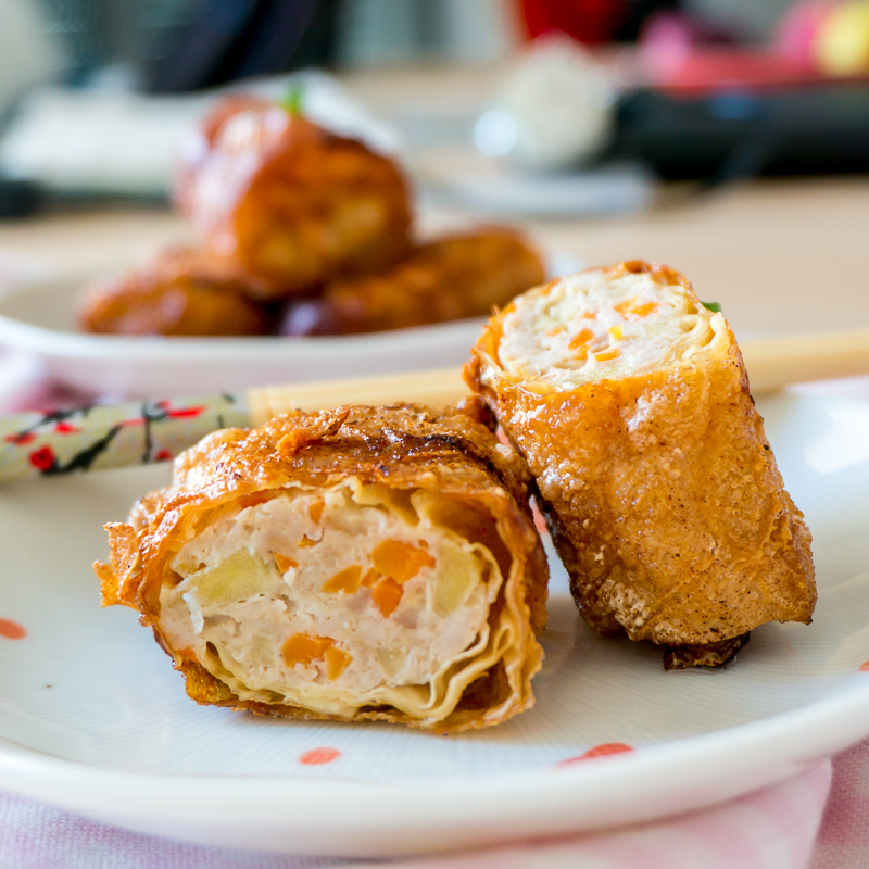 Beancurd Skin Roll with Turkey, Apple and Carrot