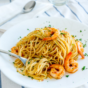 Spaghetti Aglio e Olio with Prawns/Shrimps