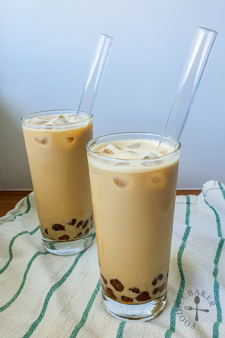 Oolong Fresh Milk Bubble Tea with Homemade Boba Pearls