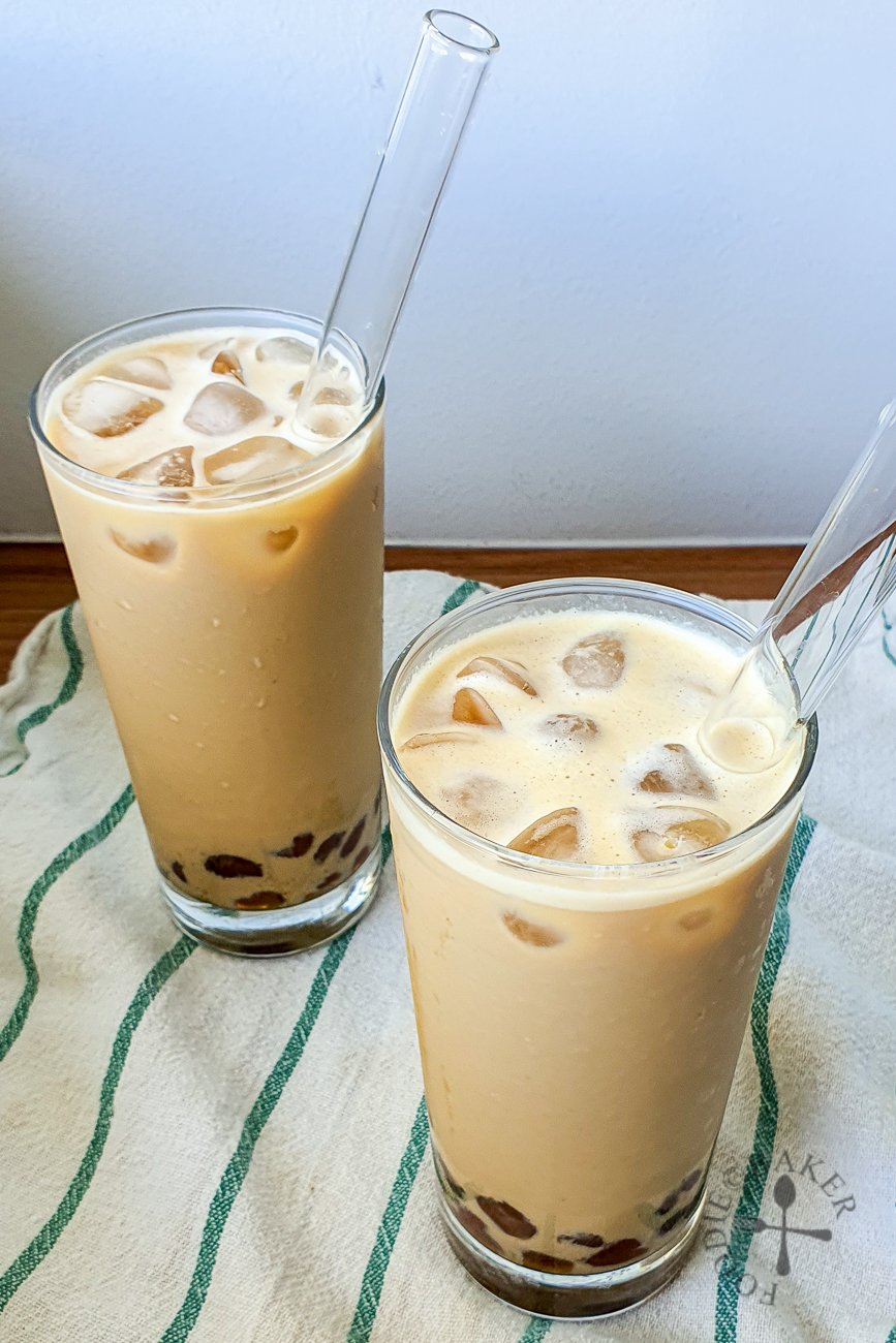 Oolong Fresh Milk Bubble Tea with Homemade Boba Pearls